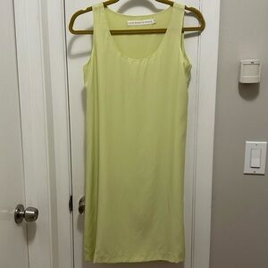 Fenn Wright & Manson Lined 100% Silk Sleeveless Sheath Dress Muted Lime 10
